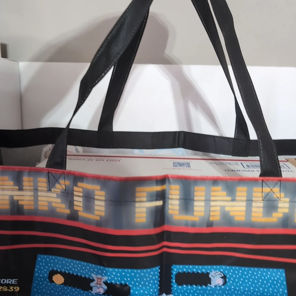 Funko Fundays Retro Arcade Tote Bag – Large 24x15x9 – Black/Blue - Picture 3 of 14